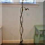 D12. Metal floral floor lamp. 68”h 